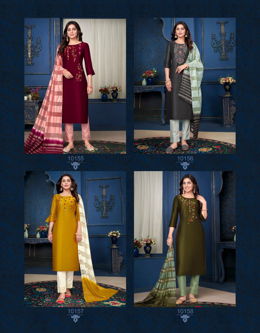 Lily And Lali Muskan 3 Silk Fancy Ethnic Wear Kurti Pant With Dupatta Collection